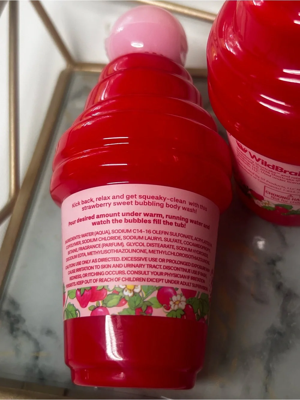 Strawberry Shortcake Pink Bath & Body Set Candle Bubble Bath Gift Set